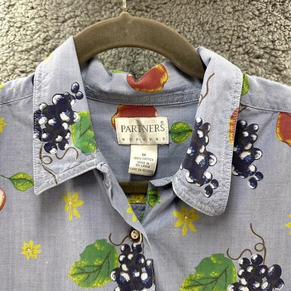 Partners Mervyns Vintage Women's Medium Short Sleeve Button Up Shirt Fruit - Picture 4 of 9